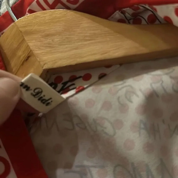 Diandina Didi Vintage Button Down Shirt Large Red White - Picture 6 of 7